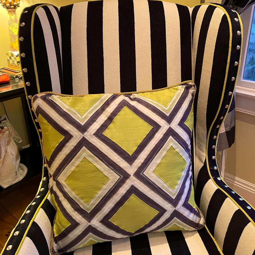 One MacKenzie-Childs Mosaic Pillow - Chartreuse